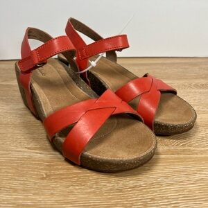 Clarks Artisan Temira Compass leather cork wedge sandals